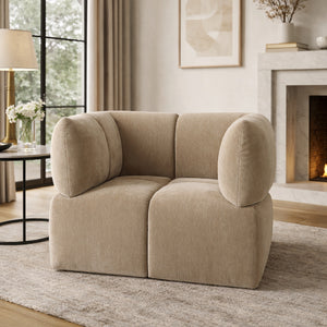   Taupe Modern Swivel Accent Chair | Oroa.com