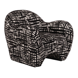   Black & Beige Patterned Accent Chair | Oroa.com