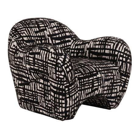   Black & Beige Patterned Accent Chair | Oroa.com