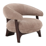 Tan Curved-Back Accent Chair | OROA Modern Kirby | Oroa.com