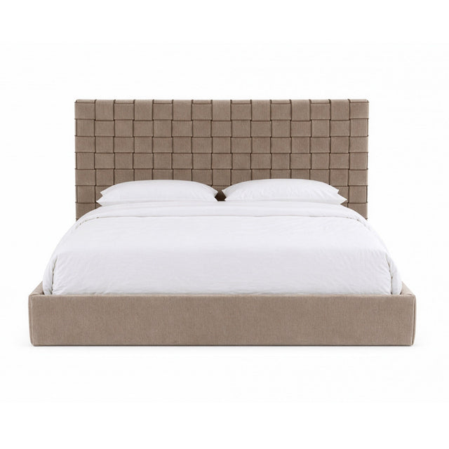 Taupe Woven King Bed | OROA Modern Rousey | Oroa.com