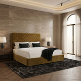 Brown Fabric Modern Eastern King Bed | OROA Modern Trieste