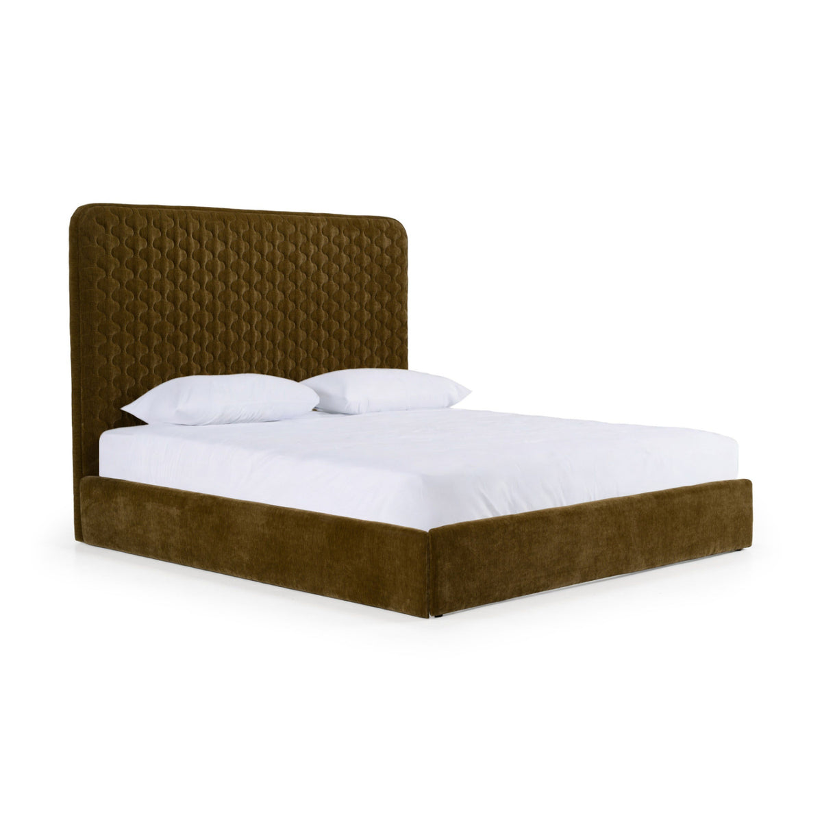 Brown Fabric Modern Eastern King Bed | OROA Modern Trieste