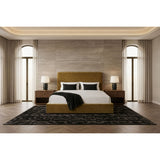 Brown Fabric Modern Eastern King Bed | OROA Modern Trieste