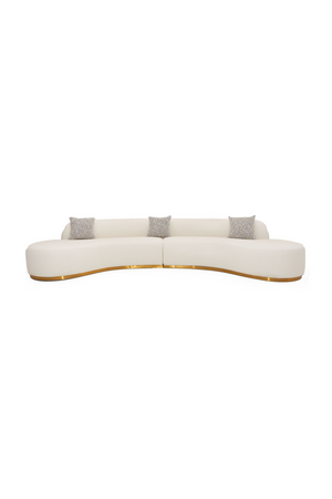 White Curved Sofa with Beige Pillows | OROA Modern Frontier | Oroa.com