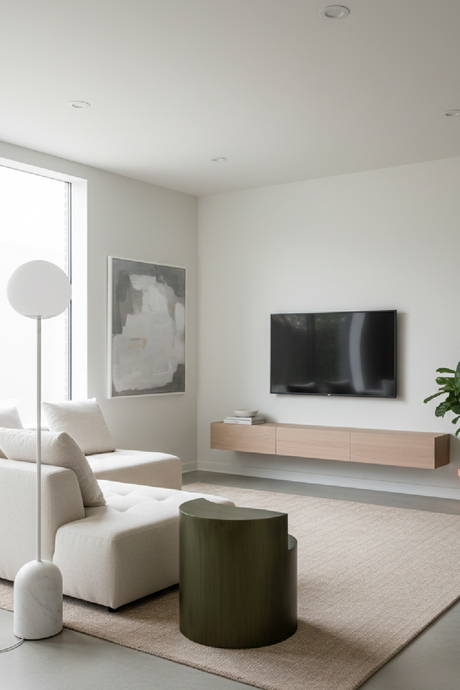 Gray Brass Tiered End Table | OROA Modern Avocet