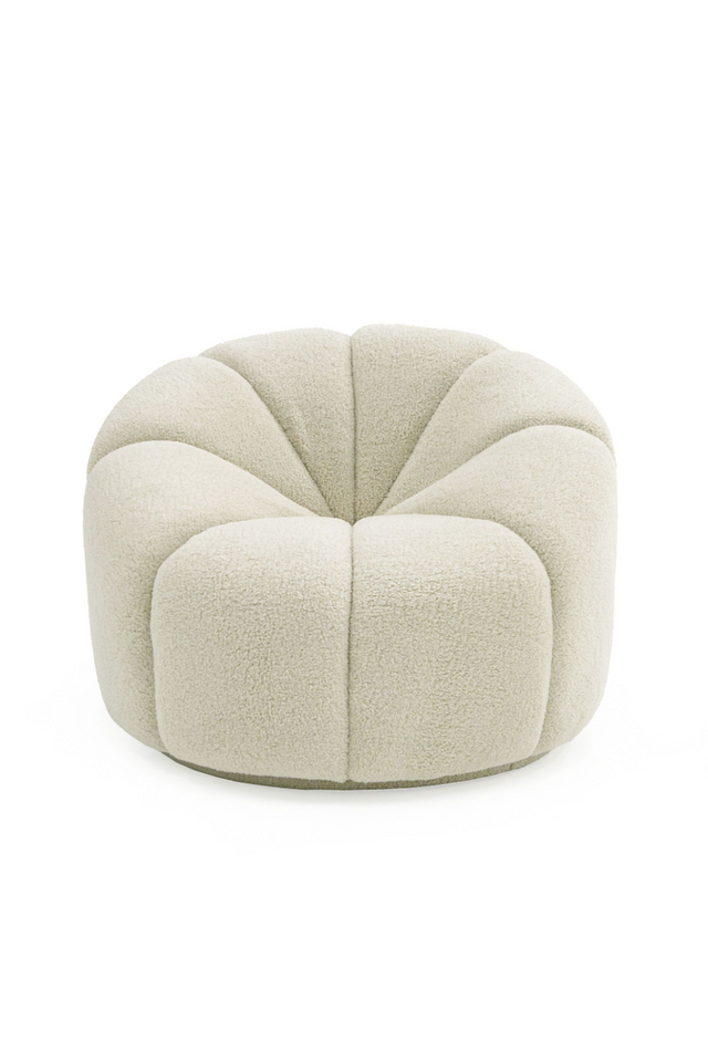 White Sherpa Tufted Swivel Chair | OROA Modern Vera | Oroa.com
