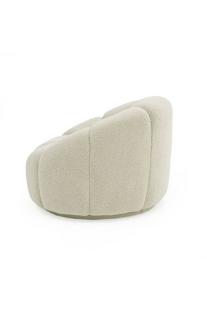 White Sherpa Tufted Swivel Chair | OROA Modern Vera | Oroa.com
