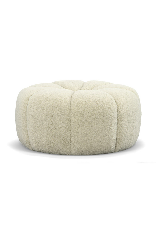 Central-Tufted White Sherpa Ottoman | OROA Modern Gadson | Oroa.com