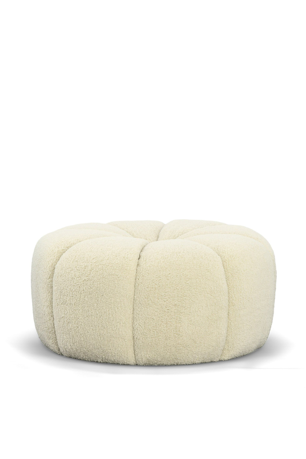 Central-Tufted White Sherpa Ottoman | OROA Modern Gadson | Oroa.com