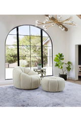 Central-Tufted White Sherpa Ottoman | OROA Modern Gadson | Oroa.com