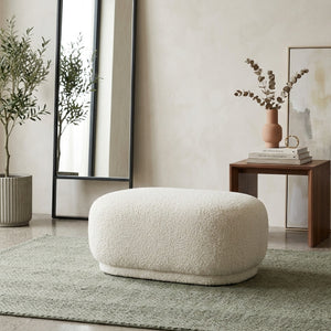 White Sherpa Ottoman | OROA Modern Kael | Oroa.com