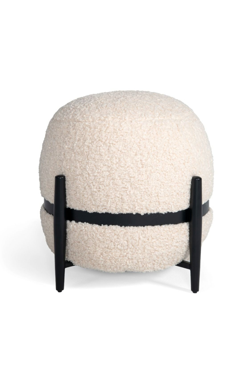 White Sherpa Round Ottoman | OROA Modern Fouston | Oroa.com