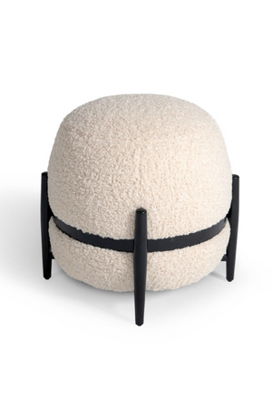 White Sherpa Round Ottoman | OROA Modern Fouston | Oroa.com