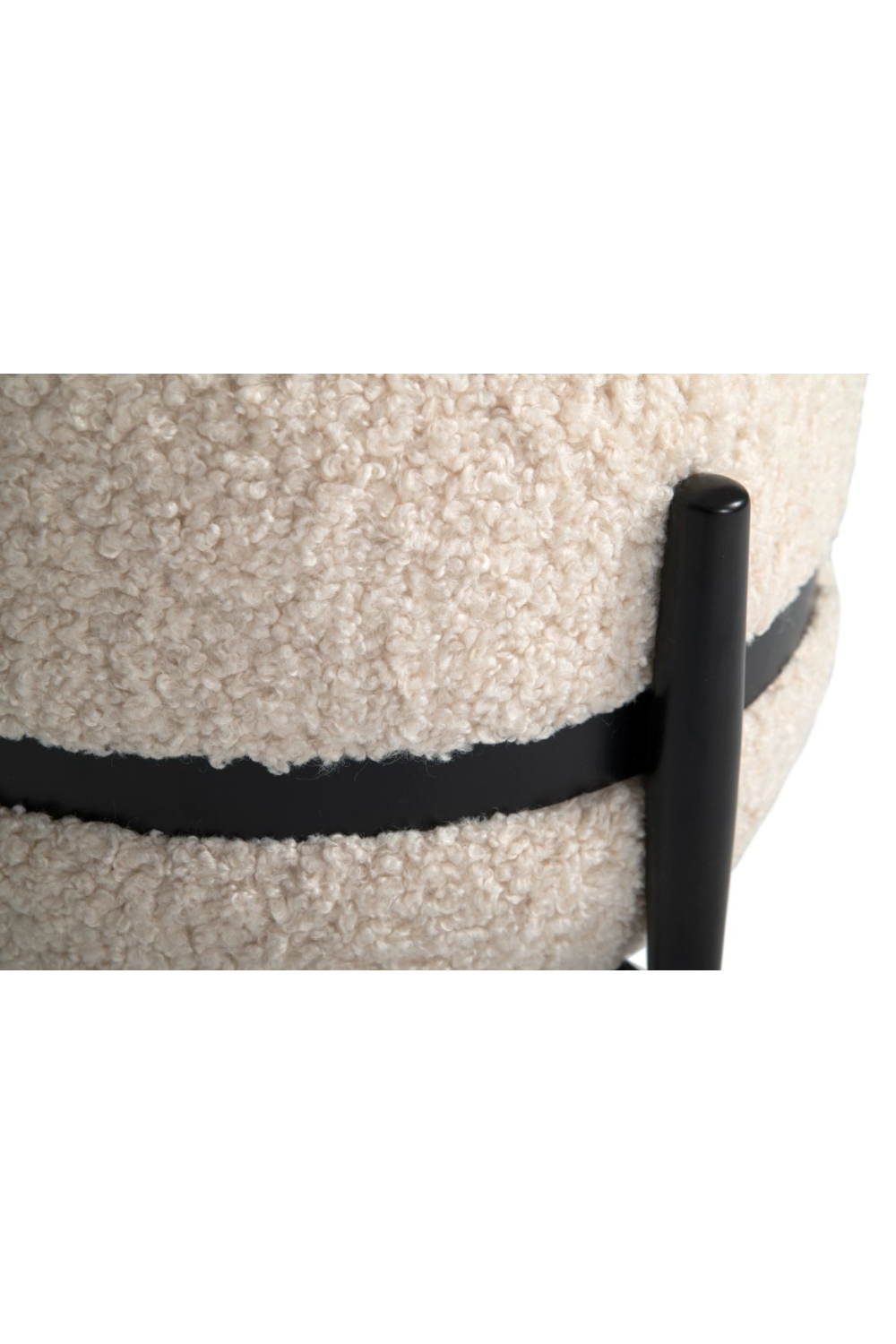 White Sherpa Round Ottoman | OROA Modern Fouston | Oroa.com