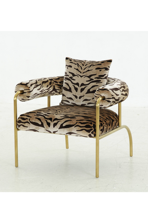 Gold Zebra Print Accent Chair | OROA Modern Kola | Oroa.com
