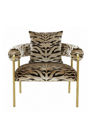 Gold Zebra Print Accent Chair | OROA Modern Kola | Oroa.com