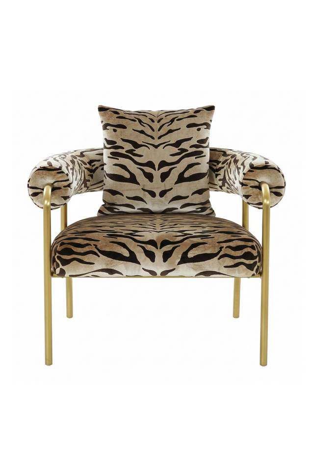 Gold Zebra Print Accent Chair | OROA Modern Kola | Oroa.com