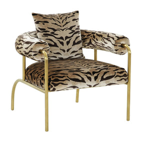 Gold Zebra Print Accent Chair – Kola – front view