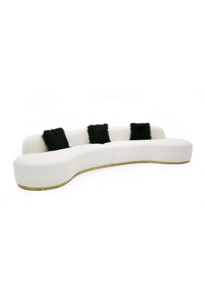 White Curved Sofa with Black Pillows | OROA Modern Frontier | Oroa.com