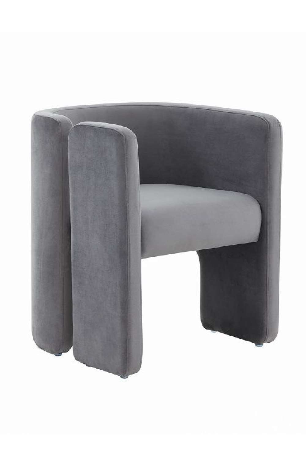 Curved Gray Velvet Accent Chair | OROA Modern Tirta | Oroa.com