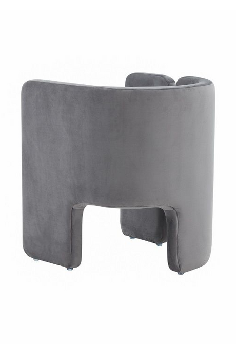 Curved Gray Velvet Accent Chair | OROA Modern Tirta | Oroa.com