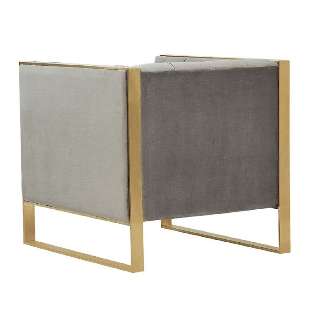 Tufted Gray Velvet Accent Chair | OROA Modern Carlos