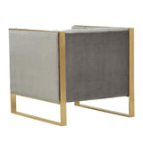 Tufted Gray Velvet Accent Chair | OROA Modern Carlos