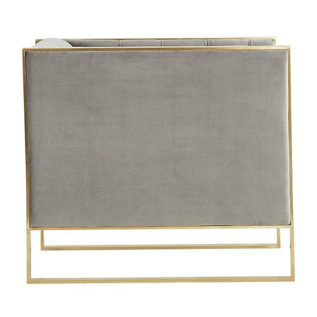 Tufted Gray Velvet Accent Chair | OROA Modern Carlos