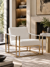 White Vegan Leather Accent Chair | OROA Modern Larson