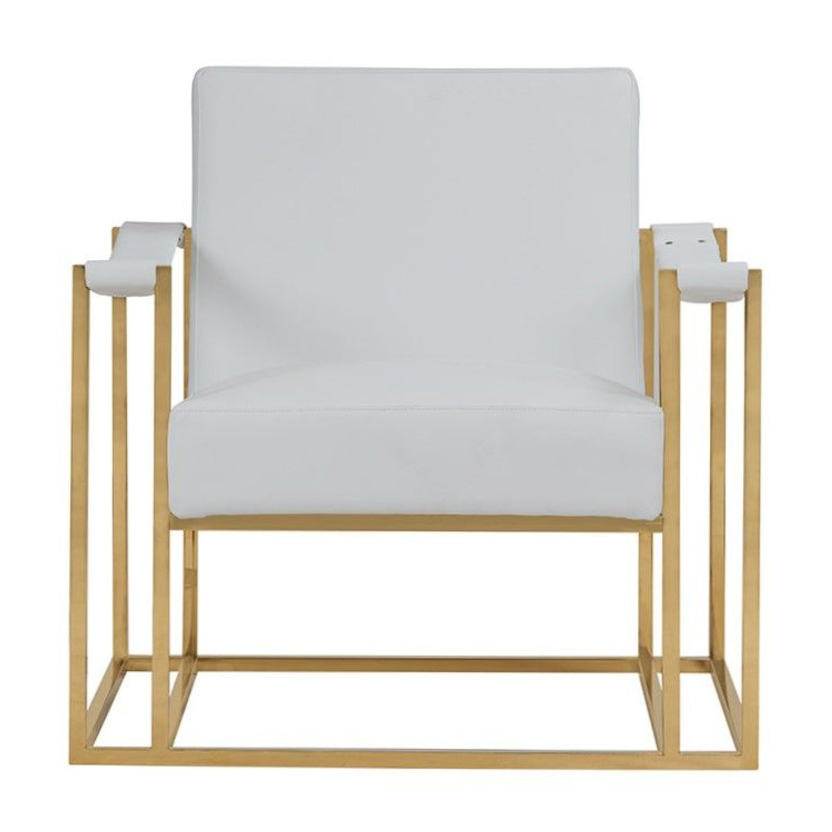 White Vegan Leather Accent Chair | OROA Modern Larson