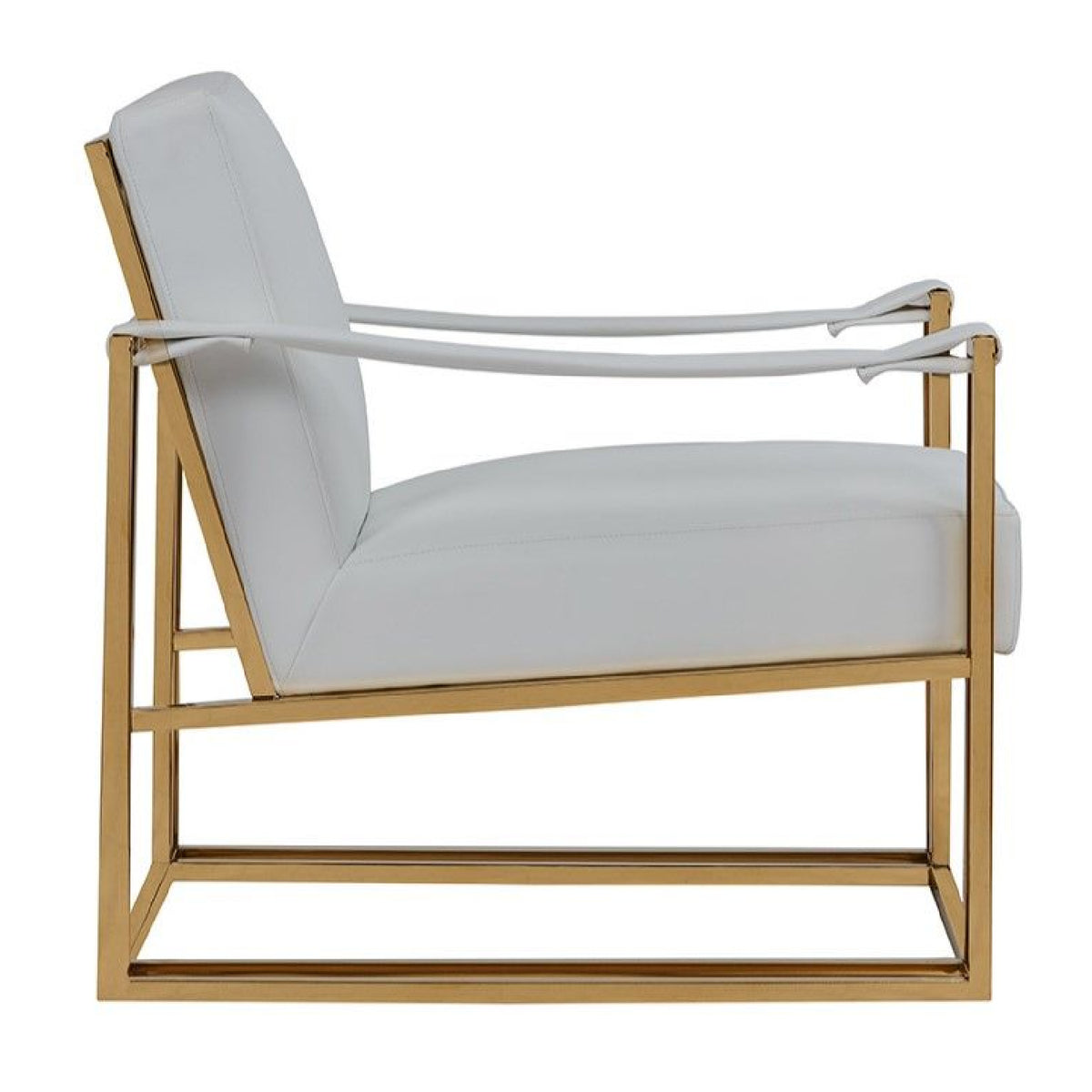 White Vegan Leather Accent Chair | OROA Modern Larson