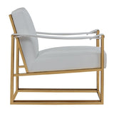 White Vegan Leather Accent Chair | OROA Modern Larson