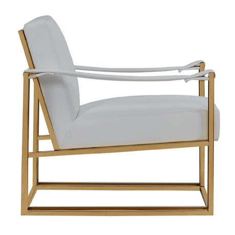 White Vegan Leather Accent Chair | OROA Modern Larson