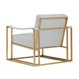 White Vegan Leather Accent Chair | OROA Modern Larson