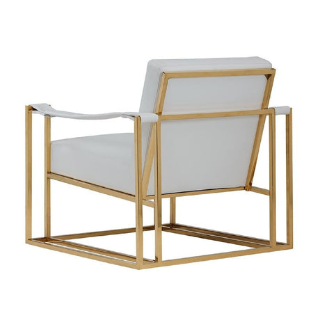 White Vegan Leather Accent Chair | OROA Modern Larson