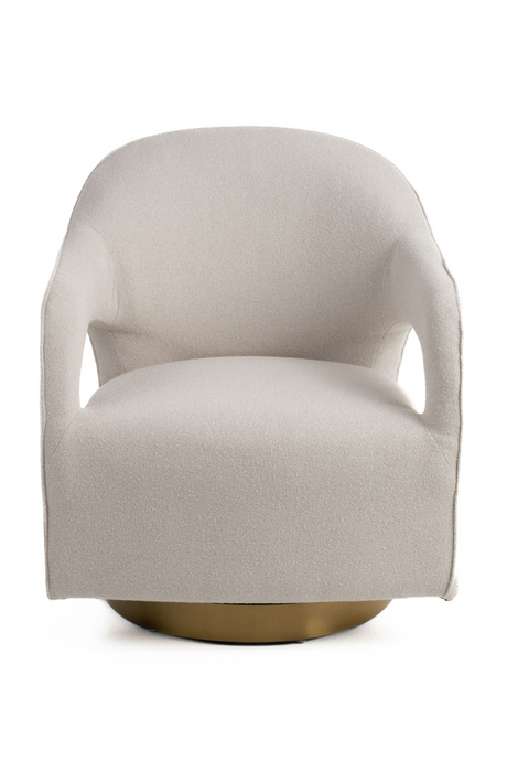 Beige Swivel Accent Armchair | OROA Modern Worley