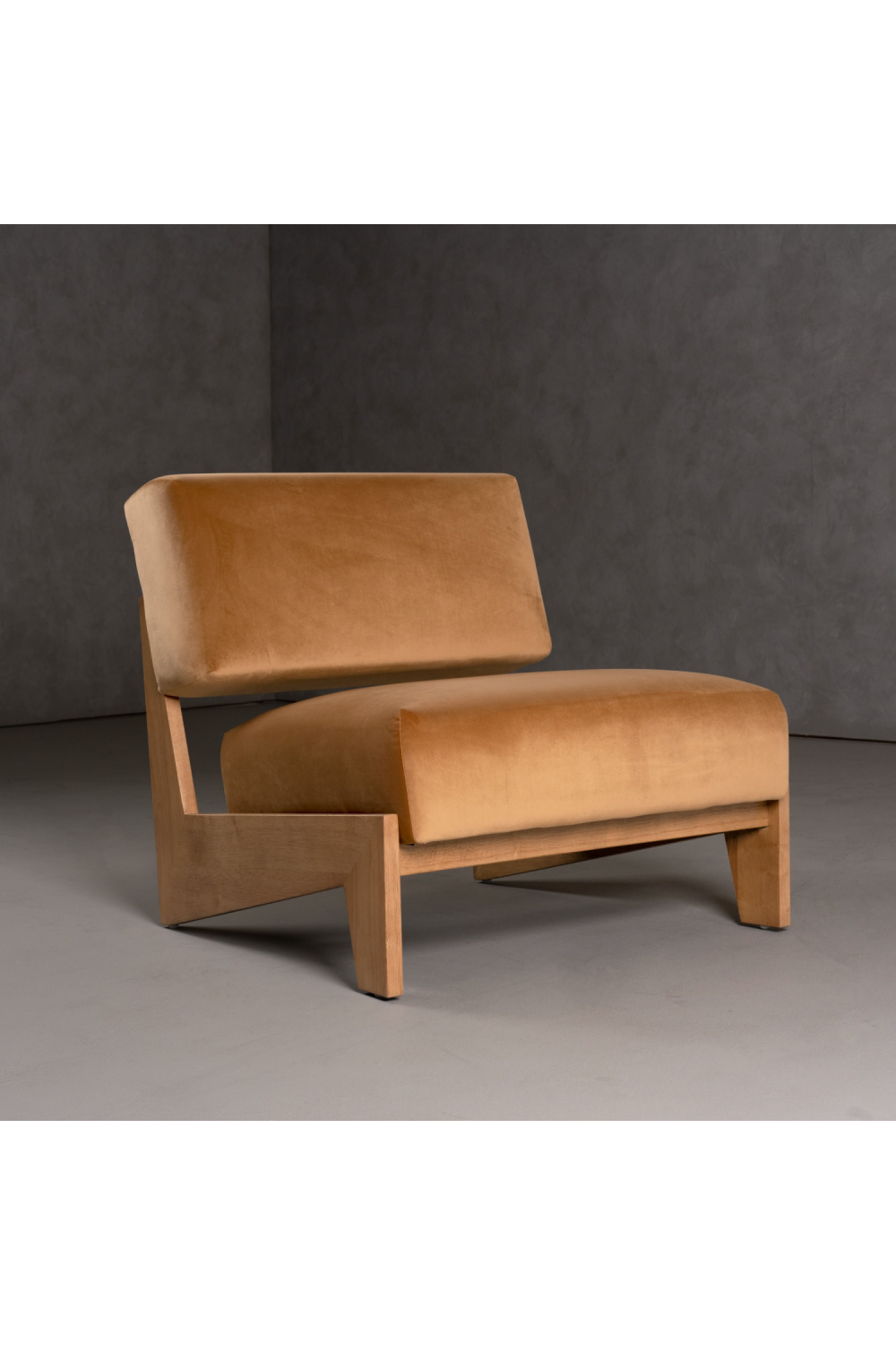 Wood Framed Velvet Lounge Chair | OROA Modern Tucker | Oroa.com
