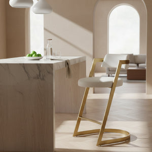   Gold Framed Cantilevered Counter Stool | Oroa.com