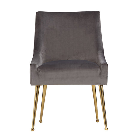 Gray Velvet & Gold Dining Chairs (2) | OROA Modern Castana