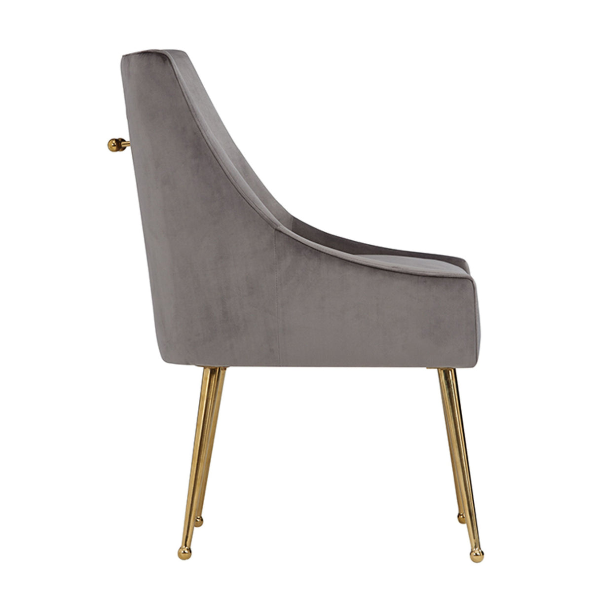 Gray Velvet & Gold Dining Chairs (2) | OROA Modern Castana