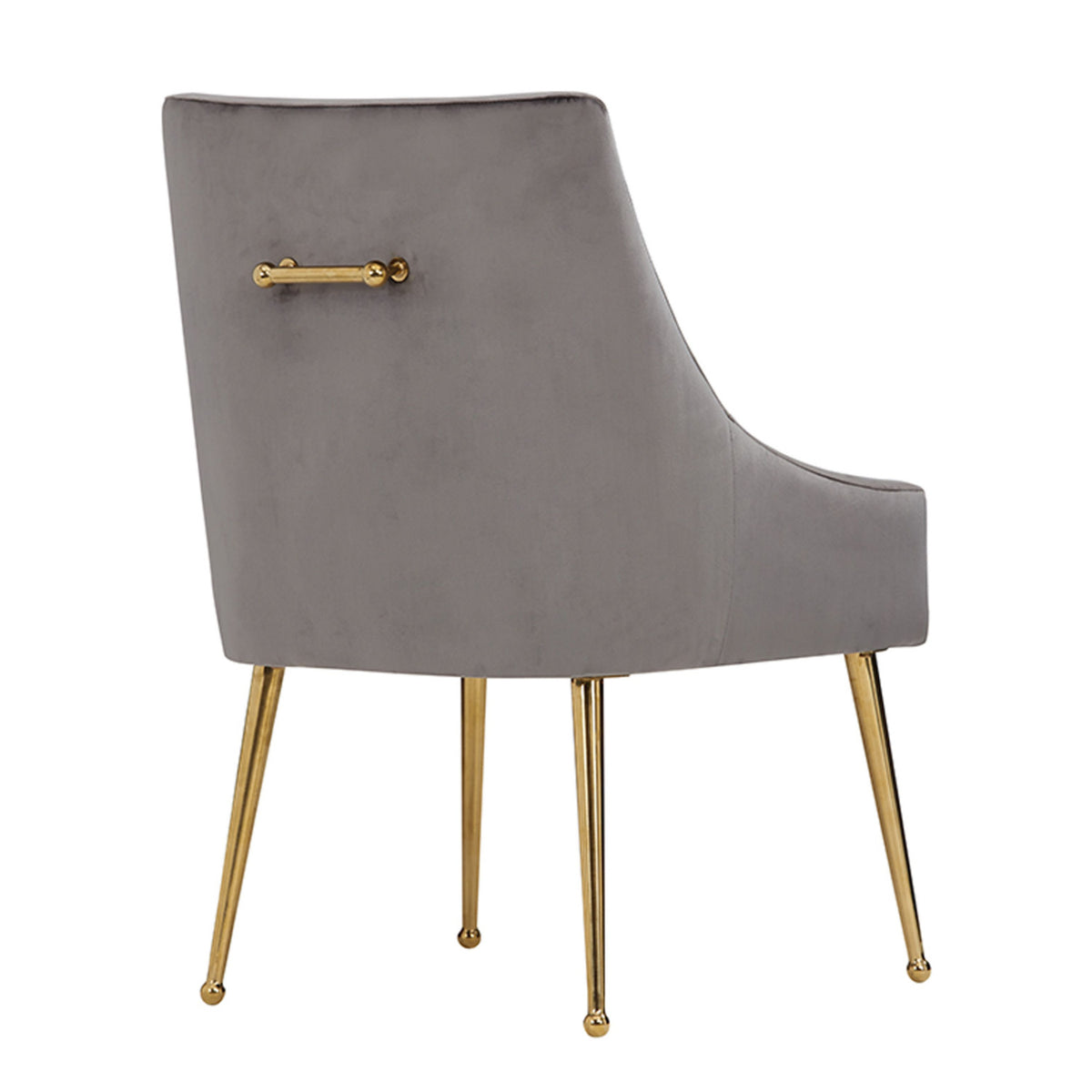 Gray Velvet & Gold Dining Chairs (2) | OROA Modern Castana
