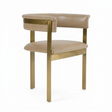 Brown Leather Curved Dining Chair | OROA Modern Boswell | Oroa.com