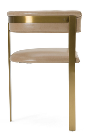 Brown Leather Curved Dining Chair | OROA Modern Boswell | Oroa.com