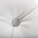Tufted White Vegan Leather Bench | OROA Modern Lindsey