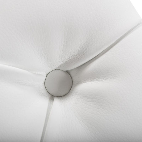 Tufted White Vegan Leather Bench | OROA Modern Lindsey