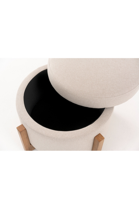 Beige Linen Storage Ottoman | OROA Modern Sada | Oroa.com