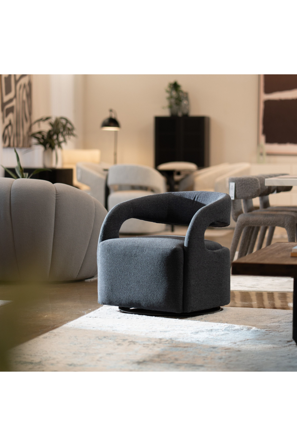Dark Split-Back Swivel Chair | OROA Modern Dowsett | Oroa.com