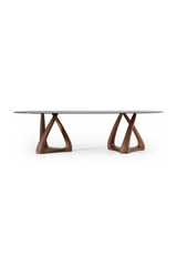 Gray Glass Oval Dining Table | OROA Modern Christine | Oroa.com