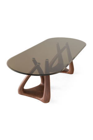 Gray Glass Oval Dining Table | OROA Modern Christine | Oroa.com